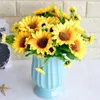 Decoratieve bloemen verkopen kunstmatige zonnebloemboeket 11 cm bloemhoofdjes herfst decor herfst DIY huis tuin feest bruiloft decoratie nep