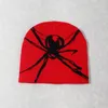 Berretti Halloween Spider stampato berretti in filato di lana filo esterno cappello lavorato a maglia in velluto autunno inverno unisex berretto in cotone caldo 2023