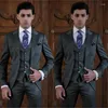 Costumes pour hommes Beaux garçons d'honneur Mélange de laine Tuxedos de marié Robe de mariée pour homme Veste Blazer Dîner de bal (Veste Pantalon Cravate Gilet) A100