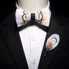 Ricnais Neue Original Feder Fliege Brosche Set Weiß Bule Bunte Handgemachte Exquisite Fliege Für Männer Hochzeit Krawatten Geschenk mit Box 2280S