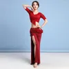 Stage Wear Belly Dance Long Skirt Set Sexy Clothes Fashion Performance Costume Suit Carnaval Disfraces Adults Ropa Festival