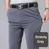 Мужские брюки, умные повседневные эластичные спортивные быстросохнущие брюки, весенне-осенние прямые офисные черные темно-синие брюки 231009