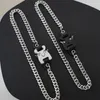 Kedjor Funktionell låsning Punk Chain Metal Buckle Necklace For Man and Woman High Street Titanium Steel Hip Hop Cuban Gothic