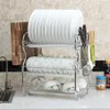 2-3 niveaux égouttoir à vaisselle support de lavage de cuisine panier en fer plaqué couteau de cuisine évier égouttoir à vaisselle égouttoir organisateur étagère T281D