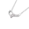 Cadeau romantique de luxe en or S925 collier de créateur en argent collier pendentif coeur d'amour pour femmes filles SFN6