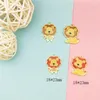 Charms 10Pcs/lot Cute Cartoon Animal Lion Enamel Alloy Pendant For Women DIY Earring Findings Jewelry Making Accessories