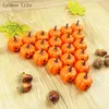 Oggetti decorativi Figurine Halloween 816PCS Plastica Smorfia Ornamenti di zucca Simulazione Modello in scala Falso Miniatura Mini ornamento Decorazioni per la casa 231009