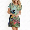 Robes décontractées Summer Ladies Robe Parrot Bird 3D Imprimé Lady Style Tendance de la mode de haute qualité