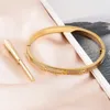 Diamond 18k Gold Plated High Quality Bangle Classic Fashion Lover Bracelet for Women Girl Wedding Mother Day Jewelry Gifts 6PBL