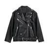 Women's Jackets YENKYE Fashion Women Black Loose Faux Leather Jacket Vintage With Buckle Belt Female Autumn Winter Coat