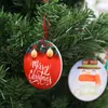 Cross-border European and American round ceramic Christmas ornaments creative Christmas tree decoration pendants ceramic craft holiday gifts