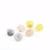 Stud Earrings Stainless Steel Golden Hollow Science Brain Creative Design Head Laboratory Women's Jewelry