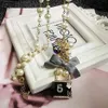 korean trendy sweater pendant long pearl necklace for women party jewelry178T