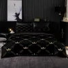 Set biancheria da letto Set stile minimalista Copripiumino 240x220 con federa Trapunta nera 200x200 Trapunta doppia Queen King Size 231009