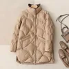 Kvinnor Down Parkas Winter Fashion Stand Collar Xlong Women Jackets Kvinnliga Loose Loose Ultra Lightweigh White Duck Warm Coat 231009