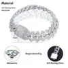 Varumärkesmodekvinna isad Rappers smycken Hiphop Men 16mm 925 Sterling Silver VVS Baguette Moissanite Diamond Miami Cuban Link Armband