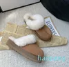 Designer clássico ultra mini botas plataforma de bota de neve mulheres homens chinelo de pele slide chesut areia mostarda semente bege driftwood