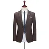 Herrar kostymer kostym kappa västbyxor 3 st / fin casual boutique affärs retro brittisk stil pläd blazers jacka byxor väst