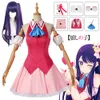 アニメOSHI NO KO COSPLAY AI HOSHINO COSPLAY COSTUME HOSHINO AI WIG REDドレスバニーヘアピンパフォーマンスドレスイベントパーティーoutfitcosplay