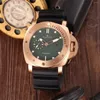 Wristwatches Men Automatic Mechanical Sapphire Stainless Steel Rose Gold Black Blue Leather Watch SUB 3 Day 1950 Luminous