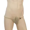 Underpants Men Mesh Briefs Transparent Sheer Bikini Elephant Nose Bulge Pouch Panties Elastic Seamless Lingerie Tangas Gay Sissy G-strings