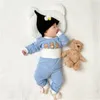 Ensembles de vêtements né enfant fille sous-vêtements ensemble pur coton bébé garçon manches longues tenue mignon enfant en bas âge infantile deux pièces vêtements de nuit 231007