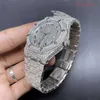 Designer relógios mecânicos prata diamante relógio automático luxo árabe numeral escala diamantes vida à prova dwaterproof água relógios de pulso masculino casual