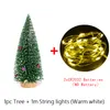 Julekorationer Cedar LED -lampor Pine Needle Tree Dekoration för hem Desktop Ornament Xmas Gifts Mini Decor