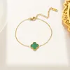 Classic Designers Brand Clover Charm Bracelet Gold Silver Plated Stainless Steel Jewelry for Women Gift