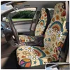 Housses de siège de voiture Ers Ers Rainbow Peace Love Hippie Retro Boho Er pour les femmes Fit Cute Colorf Floral Front Bucket Drop Delivery M Dhiow