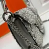 Designer mini haft torebki pojedyncze ramię w torbie damska skórzana skórzana crossbody super błyszcząca kryształowy łańcuch mody obiadowy