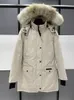 NEW Canada Dames Rossclair Parka Hoge kwaliteit Lange capuchon Wolf Bont Mode Warme donsjas Outdoor warme jas Elastisch en strakke taille Oversized maat XS-3XL plus maat