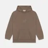 22FW Front Flocked Logo Hoodie USA Autumn Winter Brown Coral Skateboard Hoody Fleece Warm Hooded Sweathirt194F