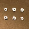 Loose Gemstones 1g(9-16pcs)/Lot 925 Sterling Silver Irreguler Thin Flat Beads 3.5-4.5mm Handmade S925 Shim Bead Spacers DIY Jewelry