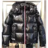 Men Down Jacket Montbeliar Designer Short Hood Coat Appliques Zipper Pocket Zipper Snap Warm140