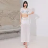 Scene Wear Belly Dance Long Kjol Set Sexig träning Klädklänning Suit Disco Costume Women Faldas Danza Del Vientre