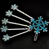 6 unids/set niñas pinzas para el cabello nupcial princesa cristal copo de nieve horquilla joyería regalo de cumpleaños sombreros pasador ornamento pin Accesorios