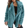 Damenjacken, Mantel, verdickte Strickjacke, einfarbig, Winter, doppelseitiges Fleece, Revers, Schnee, warmer Mantel, große Jacke, Oberbekleidung