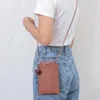 Bolsa de ombro feminina tamanho pequeno, bolsa fofa de celular para meninas couro genuíno moda diária celular mensageiro mini bolsa feminina 2023