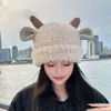 8355 Autumn and Winter New Cute Little Sheep Children's Outdoor Warmth Knitted Wool Hat Plush Cold Protection Ear Cap