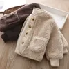 Giacche Autunno Inverno Coreano Ragazzi Vestiti Per Ragazze Cardigan Granulare Velluto Sciolto Agnello Velluto Caldo Giacca Per Bambini Cappotto Per Ragazze 231009