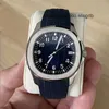 Men's Temperament Watch Gentle Comfortable Rubber Hand Strap Dark Blue Aquarium Dial Automatic Movement Mechanical Sapphire Quality Glass Wrisywatch B8fc