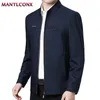 Мужские куртки MANTLCONX est, однотонная деловая куртка, мужская приталенная верхняя одежда, мужская весенняя тонкая одежда на молнии 231009