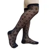 Men's Socks Over Knee Sexy Mens Long Tube Jacquard Formal Business Dress Suit See Through Transparent Stocking Male Hose