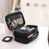 Cosmetic Bags Multifunctional 2 Layer Make Up Bag for Women Beauty Makeup Brush Pouch with Mirror Travel Kit Organizer Cosmetic Bag Organiser 231009