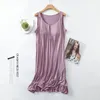 Kvinnors sömnkläder Summer L-3XL Sleepdress Kvinnor Modal Nightgown ärmlös förklädklänning Casual Nightdress Lady Homewear Sexig underkläder