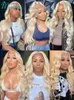 Lace Wigs Monstar 134 613 Blonde Hair Brazilian Weave Bundles Body Wave Remy Human Long 26 28 30 32 34 36 38 40 Inch 231007