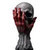 Decorative Objects Figurines Halloween Decoration Furious Hand Skull Statue Resin Model Table Atmosphere Statues for 231009