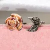 Cluster Ringen Vintage Rode Roos Bloem Blad Verstelbare Vinger Bruiloft Voor Vrouwen Zilver Kleur Zirkoon Open Ring Glamour Sieraden Meisje Gift