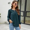 Tops de maternité T-shirts Maternité Plissée À Manches Longues Chemisier Chemise T-shirts Printemps Automne Casual Femmes En Mousseline De Soie O-cou Chemisier T-Shirts Hauts Pullover 231006